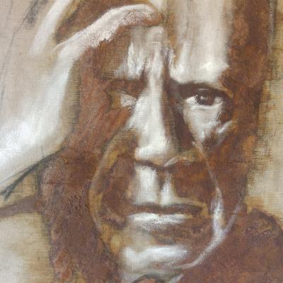 Picasso Rouille Encaustique Sur Lin